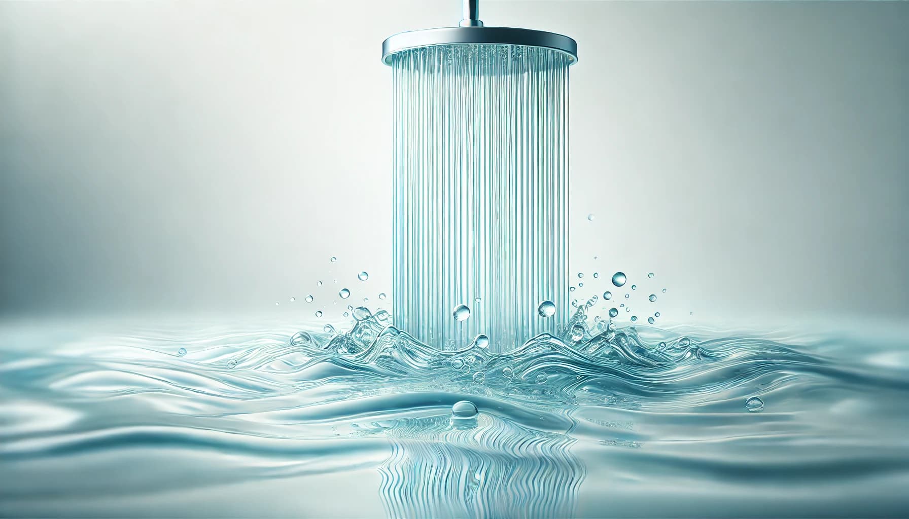 Clean treated water flowing from a supply outlet