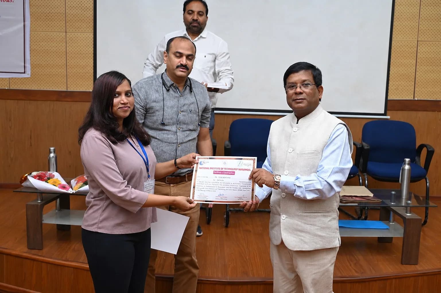 The team receiving recognition for the rapid microbial water testing kit.