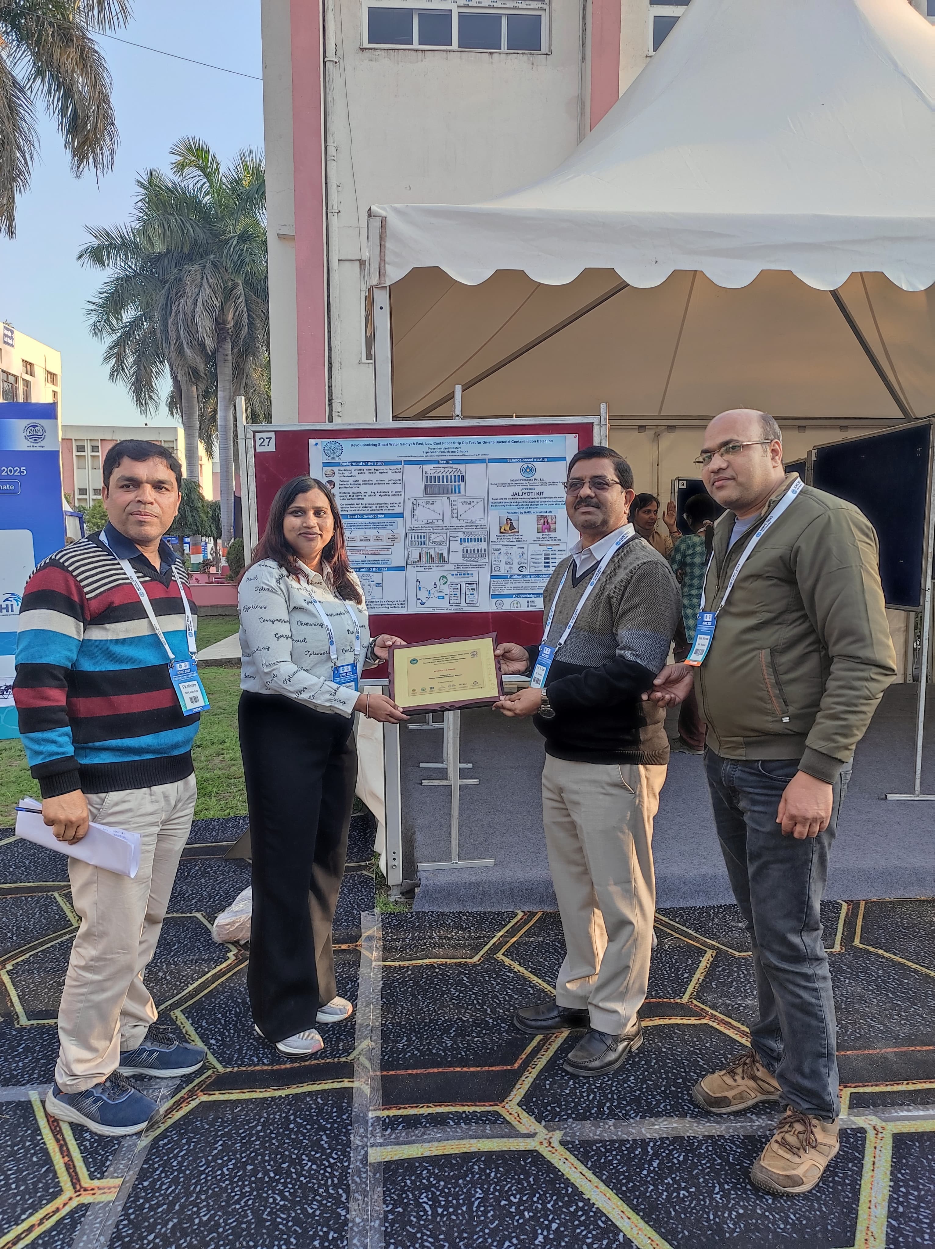 The team receiving the First Poster Award at NIH Roorkee for the PSD test.